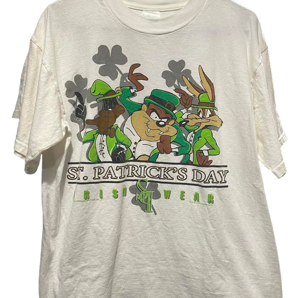 Vintage 90s St. Patrick’s Day Looney Tunes 1997 Irishwear Shirt Adult Large